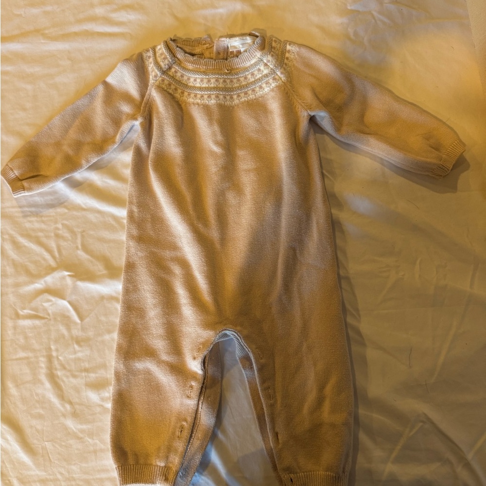 Cozy Knit Baby Footie in Cream